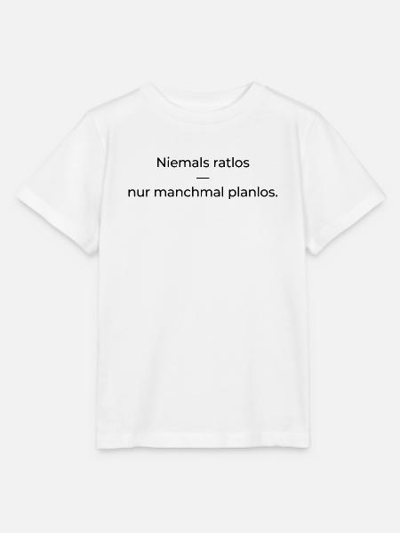 Niemals ratlos, nur planlos manchmal - Stanley/Stella Kinder T-Shirt MINI CREATOR  - Weiß
