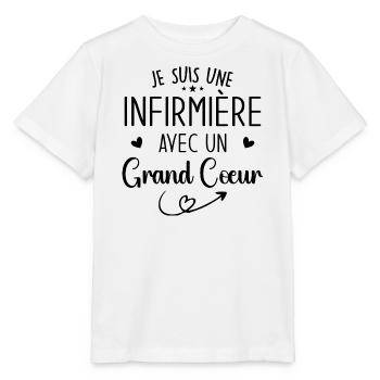 Je Suis Une Infirmière Avec Un Grand Cœur - T-shirt bio MINI CREATOR Stanley/Stella Enfant - blanc - Devant - Maike (125cm)