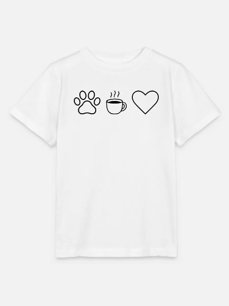 Pfote Kaffee Herz - Stanley/Stella Kinder T-Shirt MINI CREATOR - Weiß
