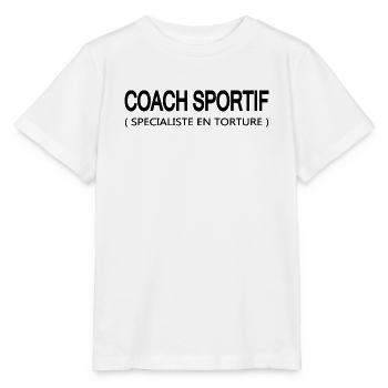 Coach sportif humour - T-shirt bio MINI CREATOR Stanley/Stella Enfant - blanc - Devant - Maike (125cm)