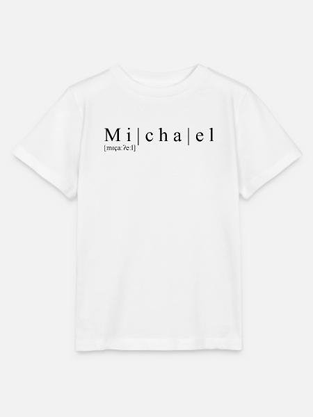 Name abstrakt Typografisch Weiß Michael - Stanley/Stella Kinder T-Shirt MINI CREATOR - Weiß