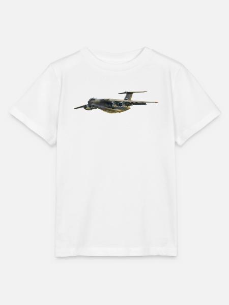 Frachtflugzeug Silhouette in Grau - Stanley/Stella Kinder T-Shirt MINI CREATOR - Weiß