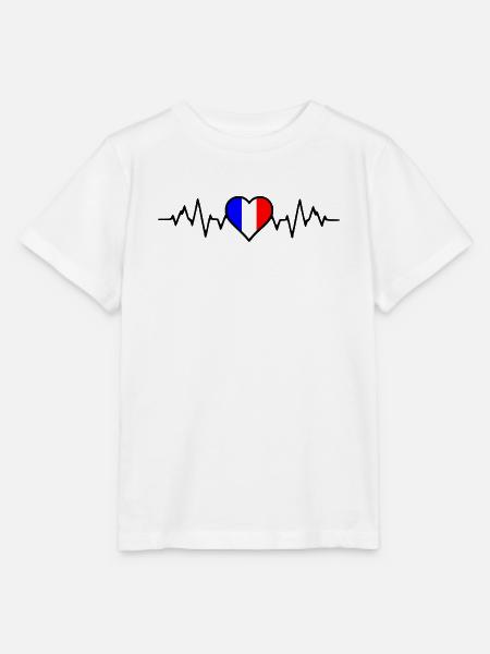 Frankreich-Herzschlag - Stanley/Stella Kinder T-Shirt MINI CREATOR  - Weiß