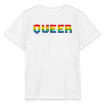 Rainbow queer LGBT CSD Chemise lgbtqi queer - T-shirt bio MINI CREATOR Stanley/Stella Enfant - blanc - Devant - Maike (125cm)