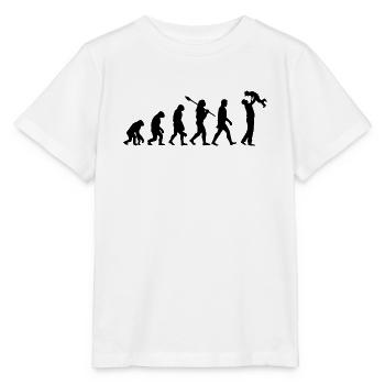Evolution of the Super Papa - New Papa Gift - Stanley/Stella MINI CREATOR Kids’ T-Shirt - white - Front - Maike (125cm)