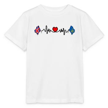 Suffolk & Great Britain Heartbeat - Stanley/Stella Kinder T-Shirt MINI CREATOR  - Weiß - Vorne - Maike (125cm)