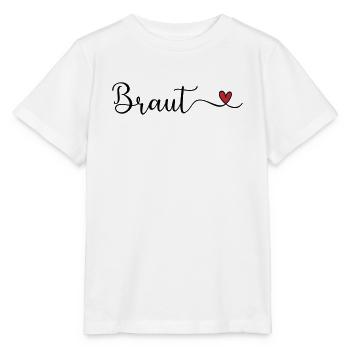 Braut Tyüpgraphie mit Herz - Stanley/Stella Kinder T-Shirt MINI CREATOR  - Weiß - Vorne - Maike (125cm)