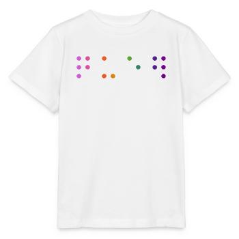 Queer-Kontraktierte Braille - Stanley/Stella Kinder T-Shirt MINI CREATOR  - Weiß - Vorne - Maike (125cm)