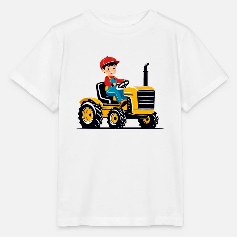Junge fährt Traktor - Stanley/Stella Kinder T-Shirt MINI CREATOR  - Weiß