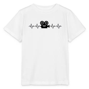 Video Video Camera Videographer ECG Heartbeat - Stanley/Stella MINI CREATOR Kids’ T-Shirt - white - Front - Maike (125cm)