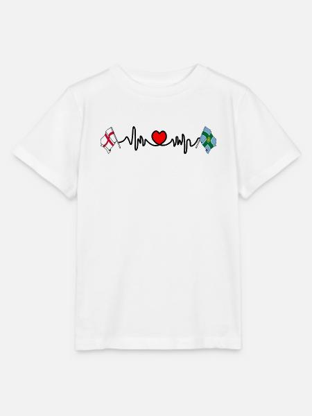 Derbyshire & England Heart - Stanley/Stella Kinder T-Shirt MINI CREATOR - Weiß