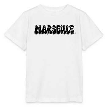 Marseille Fett Blasentext Schwarz - Stanley/Stella Kinder T-Shirt MINI CREATOR  - Weiß - Vorne - Maike (125cm)