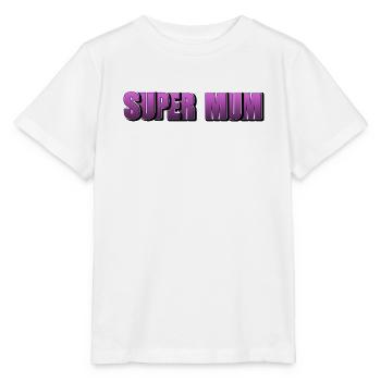 Super Mum lettering for the best mother - Stanley/Stella MINI CREATOR Kids’ T-Shirt - white - Front - Maike (125cm)