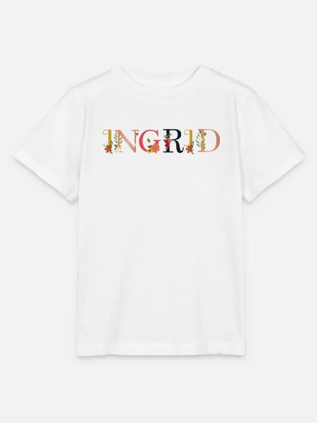 INGRID Name mit Blumen geschmückt - Stanley/Stella Kinder T-Shirt MINI CREATOR  - Weiß