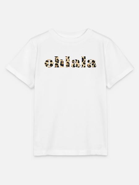 Olala Leoparden Muster Schrift - Stanley/Stella Kinder T-Shirt MINI CREATOR - Weiß