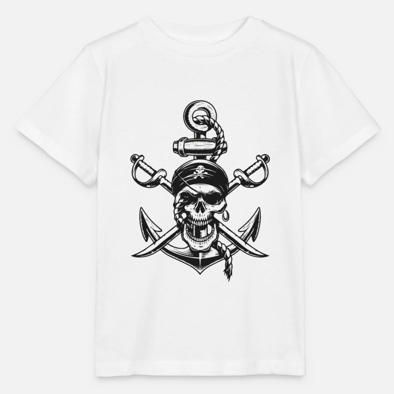 AnkerSkull FatMonkeyDesigns - T-shirt bio MINI CREATOR Stanley/Stella Enfant - blanc