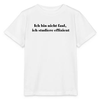Ich bin nicht faul, ich studiere effizient - Stanley/Stella Kinder T-Shirt MINI CREATOR  - Weiß - Vorne - Maike (125cm)