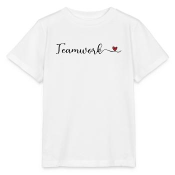 Teamwork Schrift mit Herz - Stanley/Stella Kinder T-Shirt MINI CREATOR  - Weiß - Vorne - Maike (125cm)