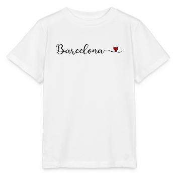 J’adore le Cadeau Cœur de Barcelone - T-shirt bio MINI CREATOR Stanley/Stella Enfant - blanc - Devant - Maike (125cm)
