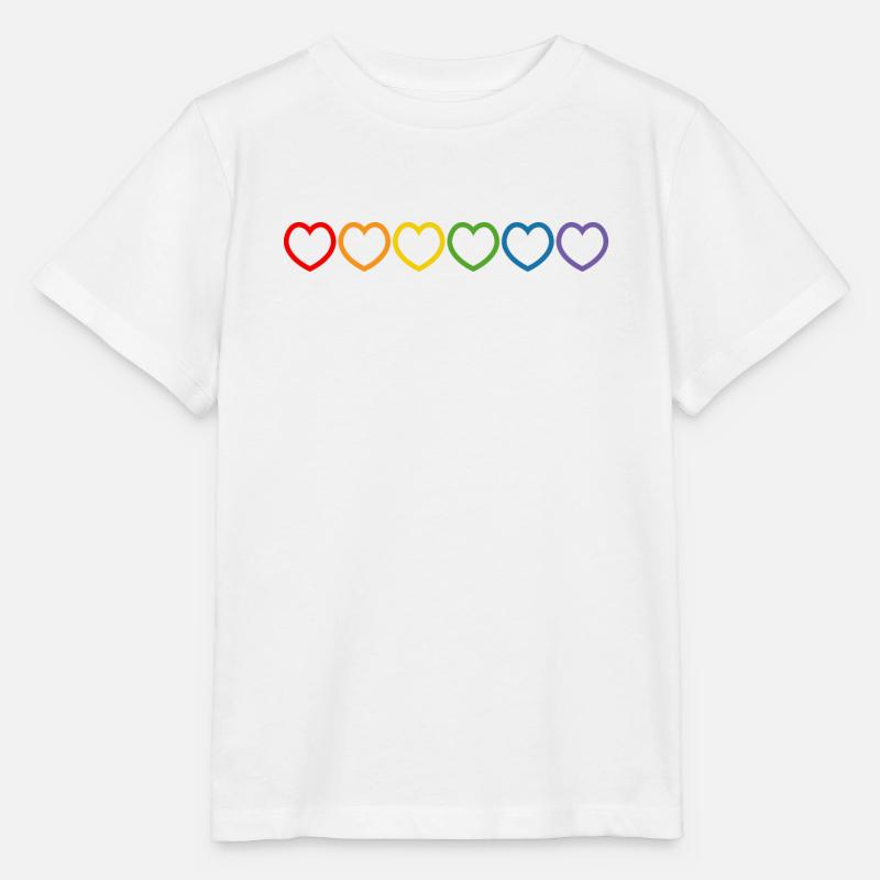 Regenbogenherzchen outline - Stanley/Stella Kinder T-Shirt MINI CREATOR - Weiß