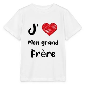 J aime mon grand frère - T-shirt bio MINI CREATOR Stanley/Stella Enfant - blanc - Devant - Maike (125cm)