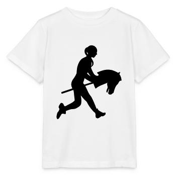 Galopp auf dem Stockpferd - Stanley/Stella Kinder T-Shirt MINI CREATOR  - Weiß - Vorne - Maike (125cm)