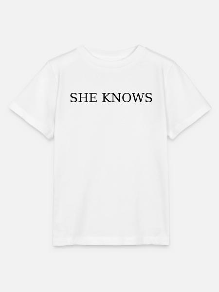 She Knows / Sie weiss es - Stanley/Stella Kinder T-Shirt MINI CREATOR - Weiß
