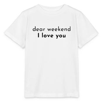 cher week-end je t’aime. Je t’aime le week-end - T-shirt bio MINI CREATOR Stanley/Stella Enfant - blanc - Devant - Maike (125cm)