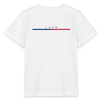 Lyon - Frankreich - France - Balken - Tricolore - Stanley/Stella Kinder T-Shirt MINI CREATOR  - Weiß - Vorne - Maike (125cm)