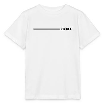 Staff Schriftzug Linie Schwarz - Stanley/Stella Kinder T-Shirt MINI CREATOR  - Weiß - Vorne - Maike (125cm)