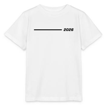 2026 Jahreszahl Linie Schwarz - Stanley/Stella Kinder T-Shirt MINI CREATOR  - Weiß - Vorne - Maike (125cm)