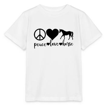 Cheval d’amour de paix - T-shirt bio MINI CREATOR Stanley/Stella Enfant - blanc - Devant - Maike (125cm)