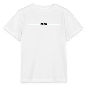 2026 - Jahr - Linie - Jahreswechsel - Stanley/Stella Kinder T-Shirt MINI CREATOR  - Weiß - Vorne - Maike (125cm)