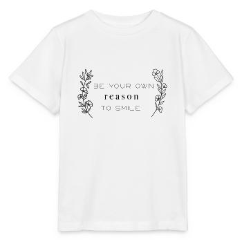 sei dein eigener Grund zum Lächeln - Stanley/Stella Kinder T-Shirt MINI CREATOR  - Weiß - Vorne - Maike (125cm)