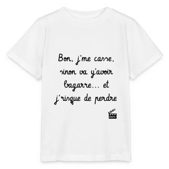 Va y avoir bagarre ! Citation Série H - Humour - T-shirt bio MINI CREATOR Stanley/Stella Enfant - blanc - Devant - Maike (125cm)