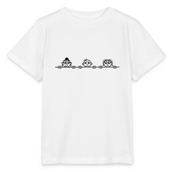 3 neugierige Kinder - Stanley/Stella Kinder T-Shirt MINI CREATOR  - Weiß - Vorne - Maike (125cm)