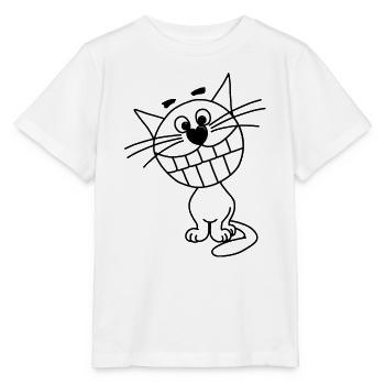 Grinsekatze - Stanley/Stella Kinder T-Shirt MINI CREATOR  - Weiß - Vorne - Maike (125cm)