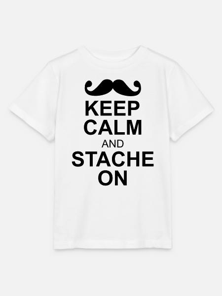 keep calm moustache - Stanley/Stella Kinder T-Shirt MINI CREATOR  - Weiß