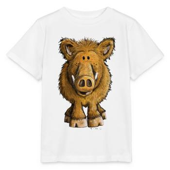 Wild boar - Stanley/Stella MINI CREATOR Kids’ T-Shirt - white - Front - Maike (125cm)