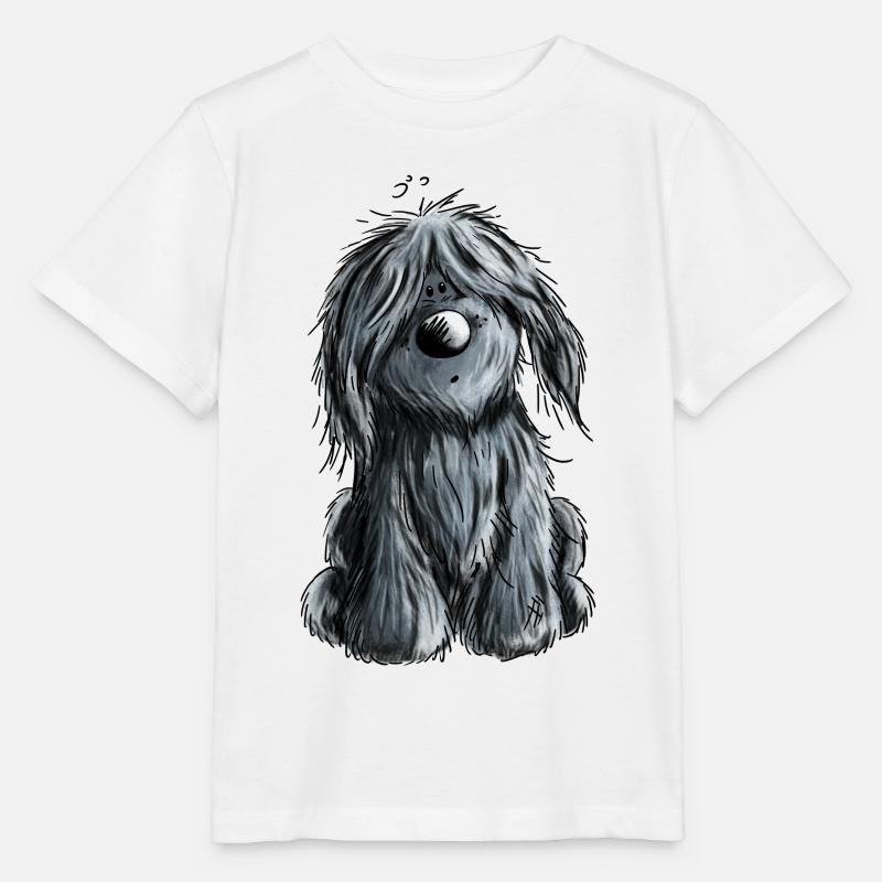 Knuffiger schwarzer Briard - Hund - Geschenk - Stanley/Stella Kinder T-Shirt MINI CREATOR - Weiß