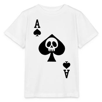 skull and ace of spades - Stanley/Stella MINI CREATOR Kids’ T-Shirt - white - Front - Maike (125cm)