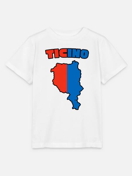 Ticino Karte Rot-Blau - Stanley/Stella Kinder T-Shirt MINI CREATOR  - Weiß