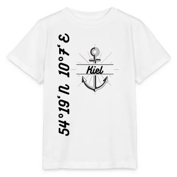 Kiel coordonne Design Maritim - T-shirt bio MINI CREATOR Stanley/Stella Enfant - blanc - Devant - Maike (125cm)