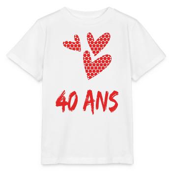 40. 40 ANS. 40e ANNIVERSAIRE. ANNIVERSAIRE 40 ANS. - T-shirt bio MINI CREATOR Stanley/Stella Enfant - blanc - Devant - Maike (125cm)