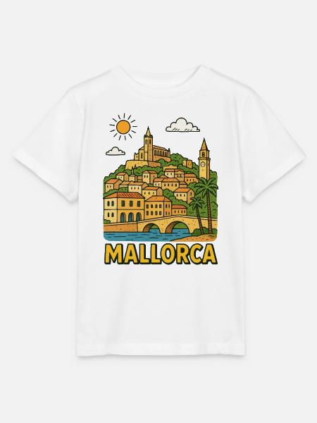 Farbige Stadtlandschaft von Mallorca - Stanley/Stella Kinder T-Shirt MINI CREATOR - Weiß
