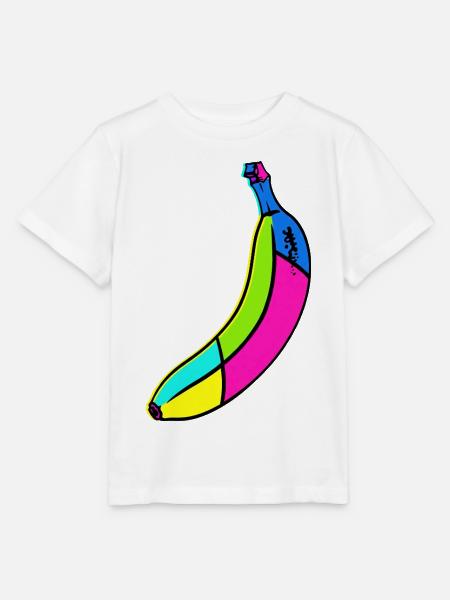 Neon Banane Pop Art Design - Stanley/Stella Kinder T-Shirt MINI CREATOR  - Weiß
