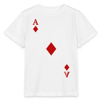Spielkarten Kontrast - Karo-Ass - Stanley/Stella Kinder T-Shirt MINI CREATOR  - Weiß - Vorne - Maike (125cm)