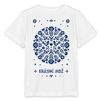 Krasne MDZ Folk Art Blau - Stanley/Stella Kinder T-Shirt MINI CREATOR  - Weiß - Vorne - Maike (125cm)