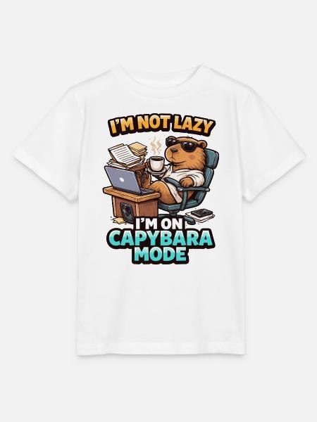 Capybara-Modus Kein Fauler Bär - Stanley/Stella Kinder T-Shirt MINI CREATOR - Weiß