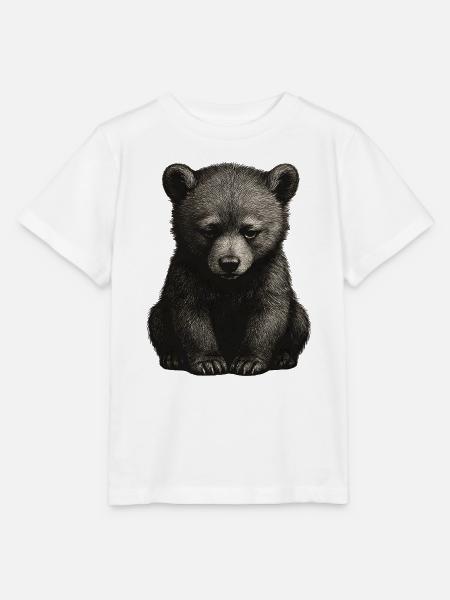 Schwarz-Weiß Bärenjunge - Stanley/Stella Kinder T-Shirt MINI CREATOR - Weiß